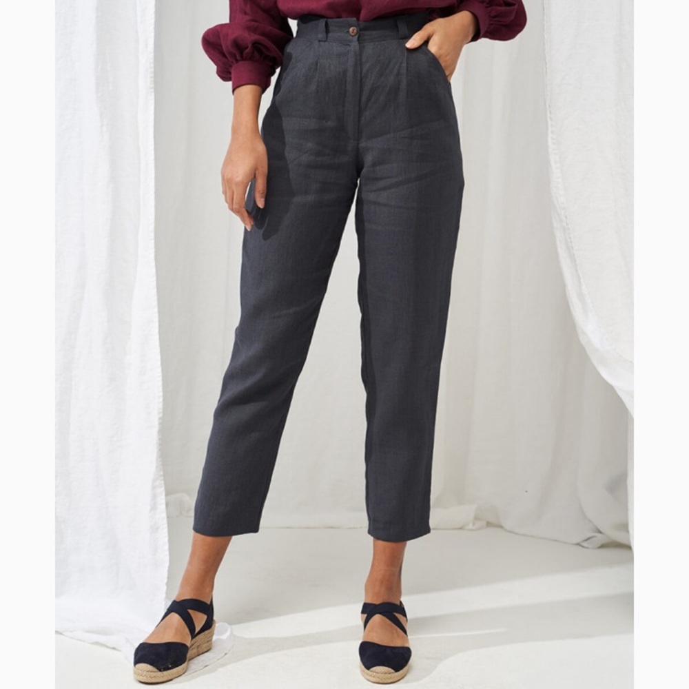 White linen trousers